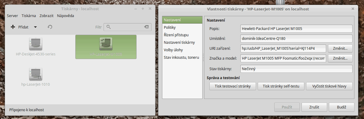 linux tiskrny