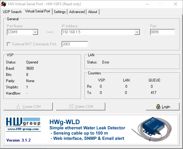 HW group Virtual serial